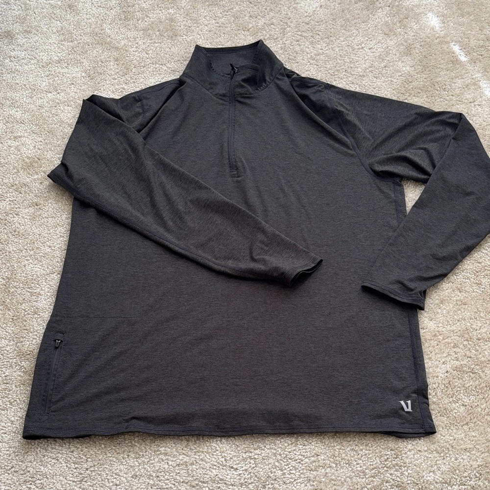 Vuori Men's Long Sleeve Half-Zip Pullover - Charcoal Black